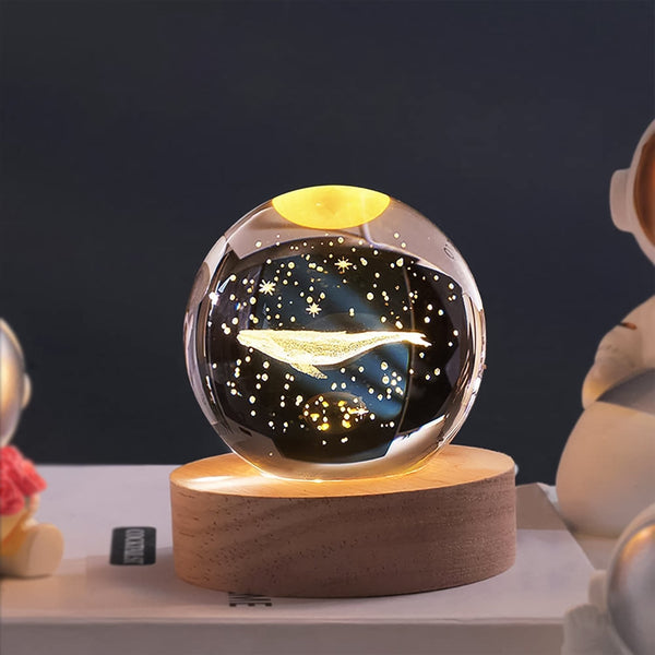 Fish 3D Crystal Ball lamps With Base (1 Pc)